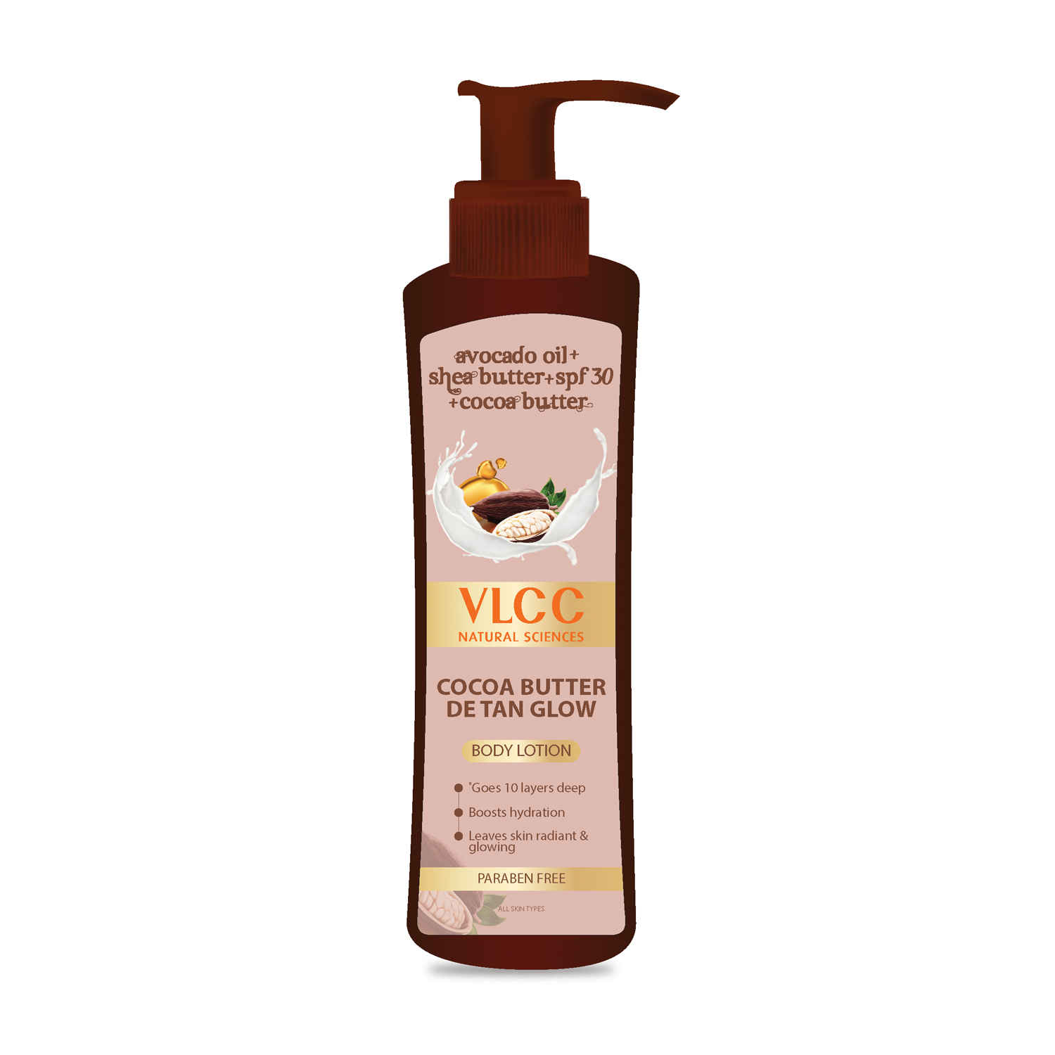Buy VLCC Cocoa Butter Detan Glow Body Lotion SPF 30 Pa+++ (400ml) - Purplle