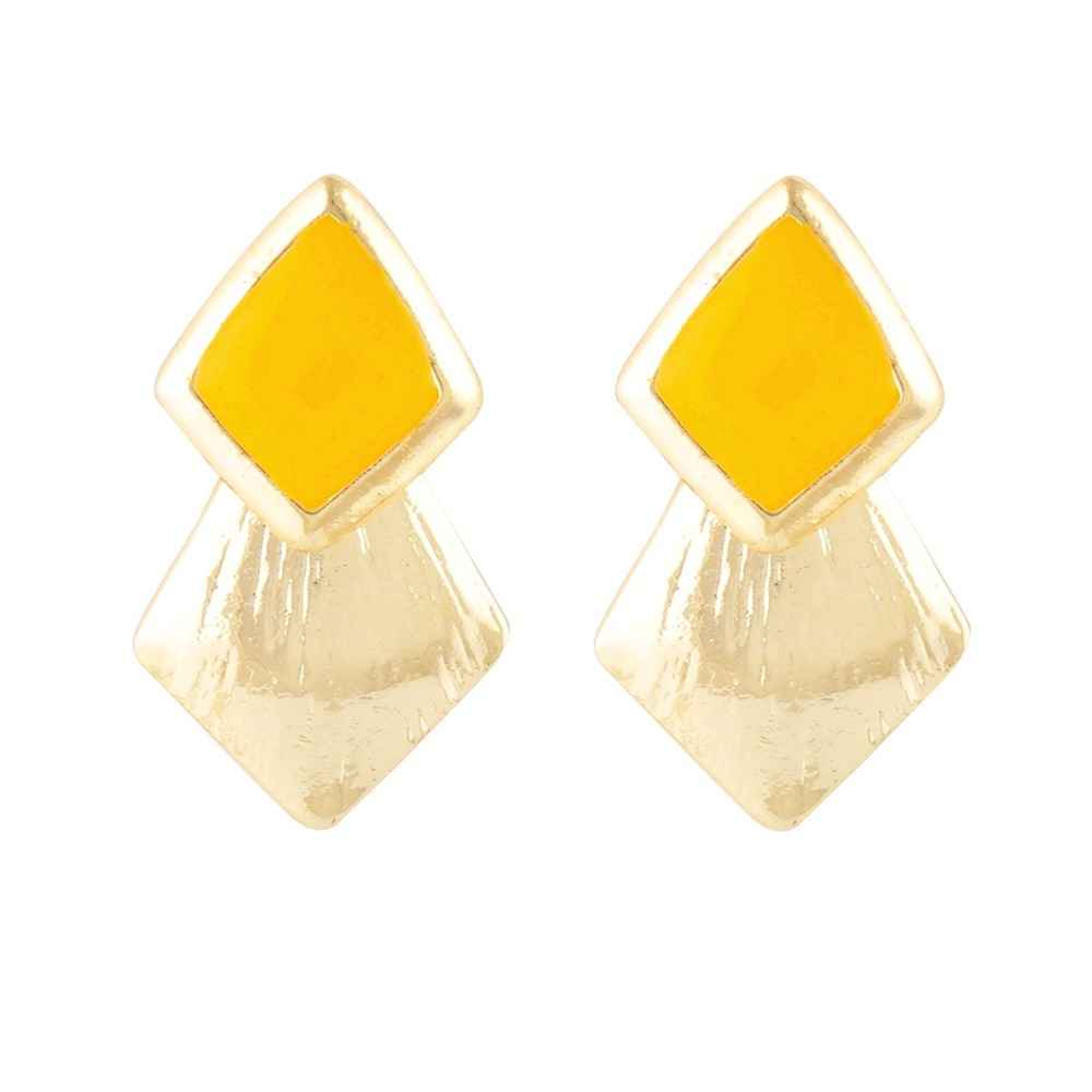 Buy Crunchy Fashion Yellow Drop earrings - Purplle