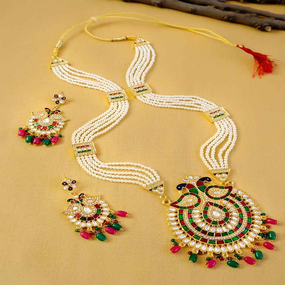 Crunchy Fashion Traditional Fascinating Peacock Design Meenakari