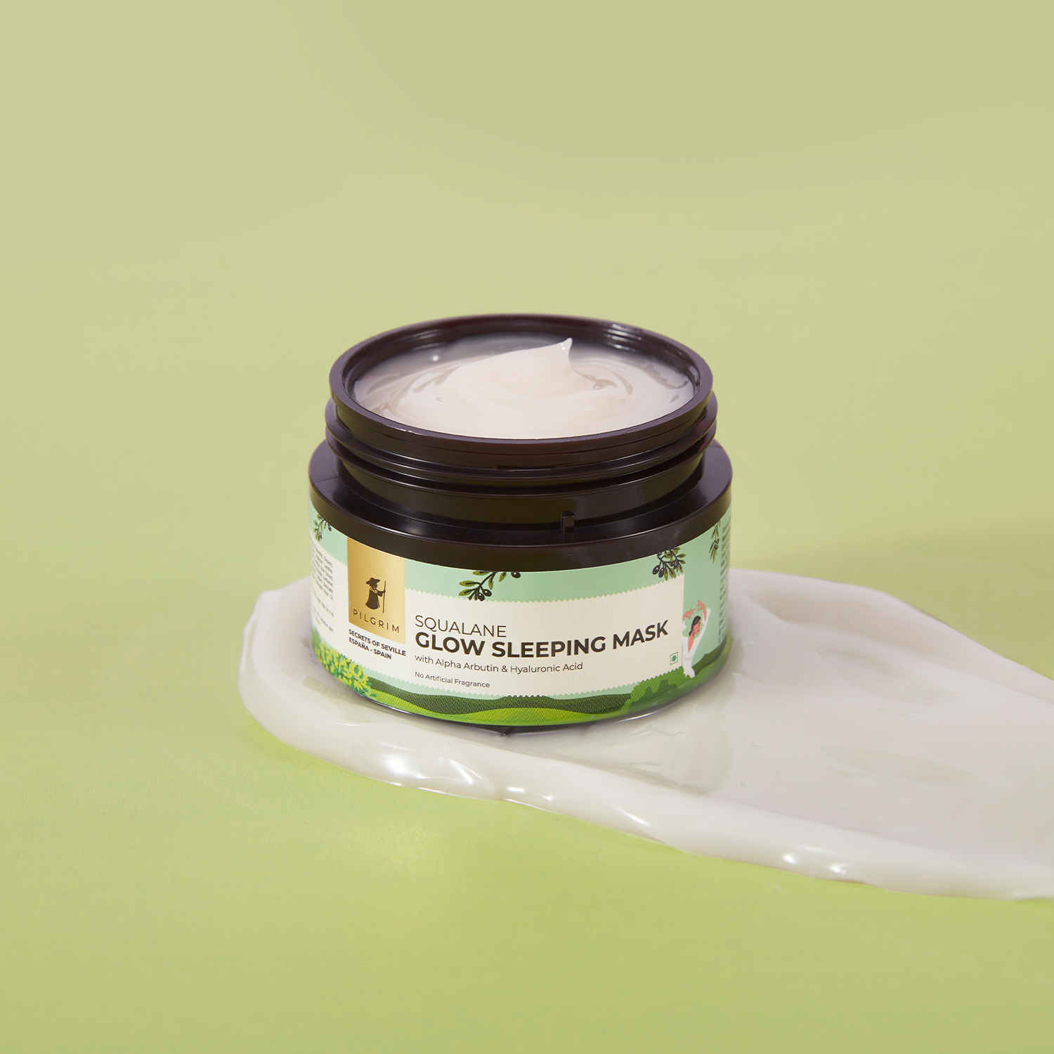 Buy Pilgrim Squalane Glow Sleeping Mask with Alpha Arbutin & Hyaluronic acid 50 gm - Purplle