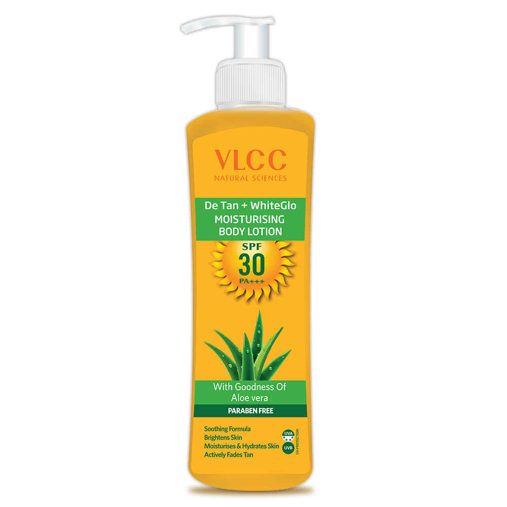 Buy VLCC DeTan + WhiteGlow Moisturising Body Lotion SPF 30 PA+++ (350 ml) - Purplle