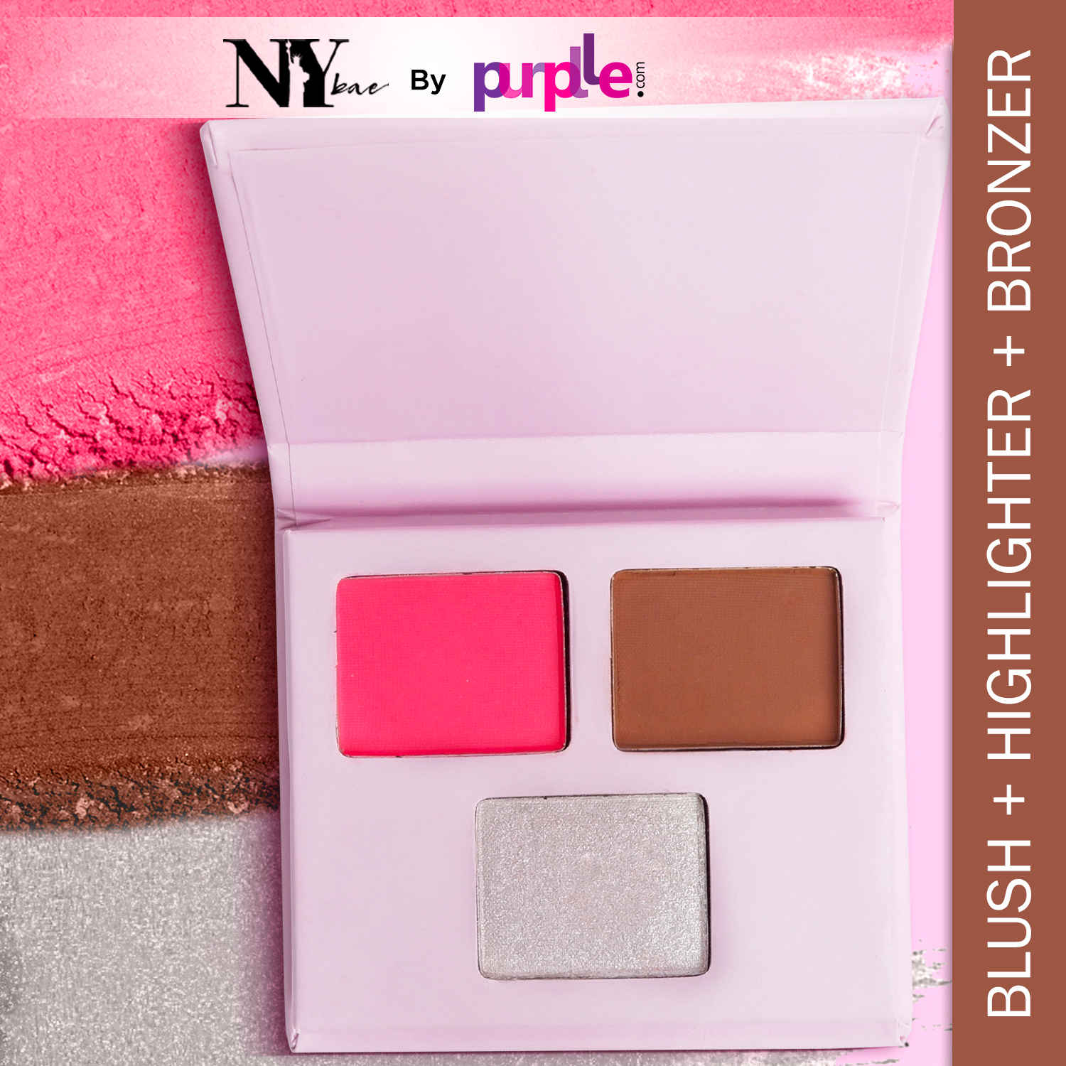 Buy NY Bae Face Palette - 01 (6 g) | Blush + Highlighter + Contour | 3 In 1 | Pink, Brown & Silver | Rich Colour | Multipurpose | Travel-Friendly - Purplle