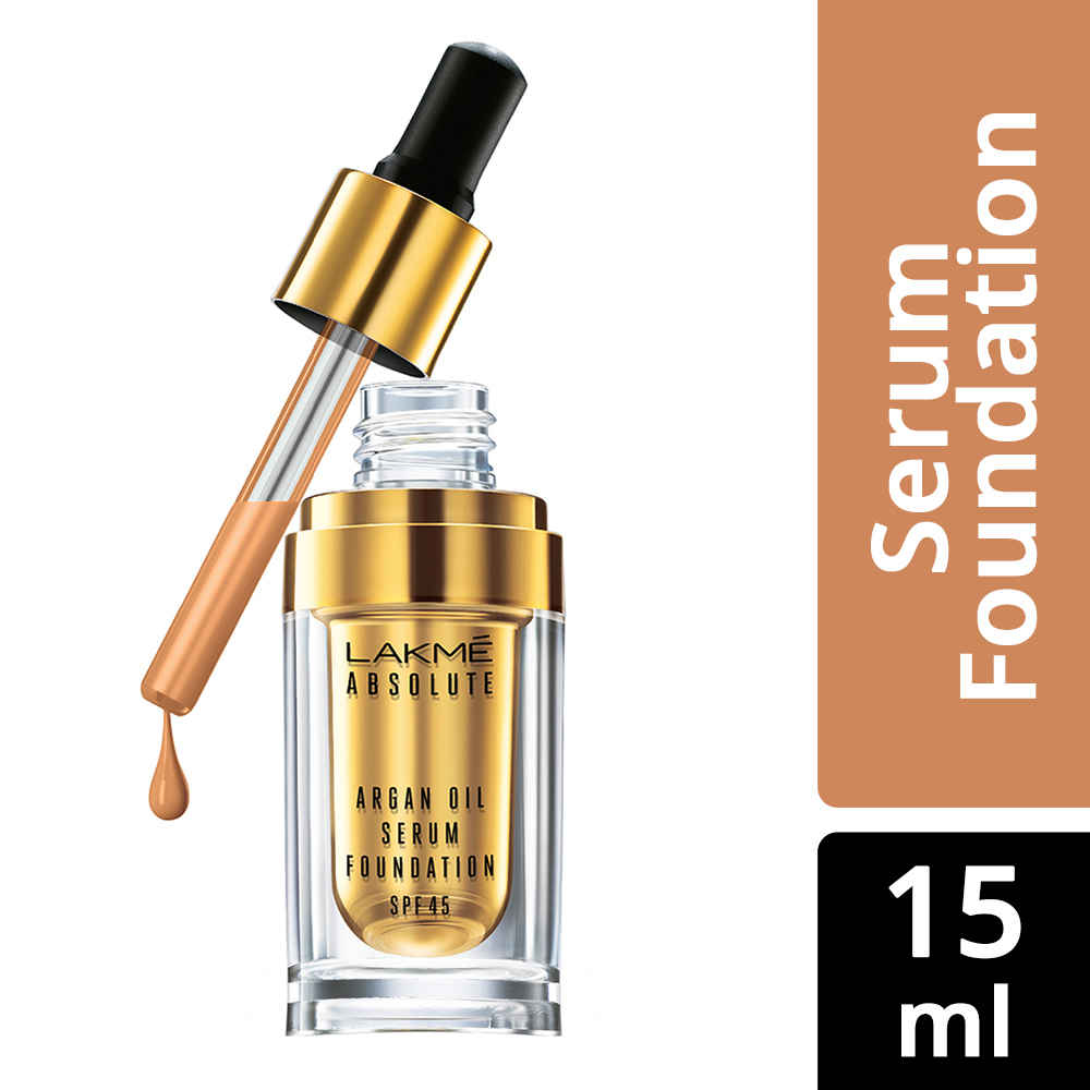 Buy Lakme Absolute Argan Oil Serum Foundation with SPF 45, W180 Warm Natural, 15 ml - Purplle
