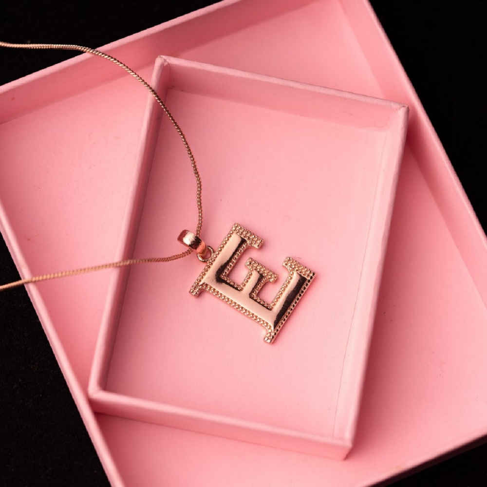 Buy Estele Rose Gold Plated Elegant "E" Charm Pendant for Women - Purplle