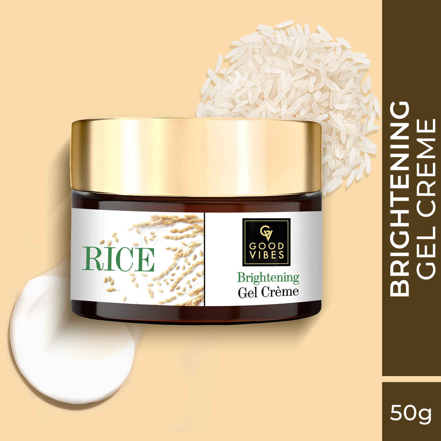 Buy Good Vibes Rice Brightening Gel Creme | Glass skin, Korean skin, Rice water (50 g) - Purplle
