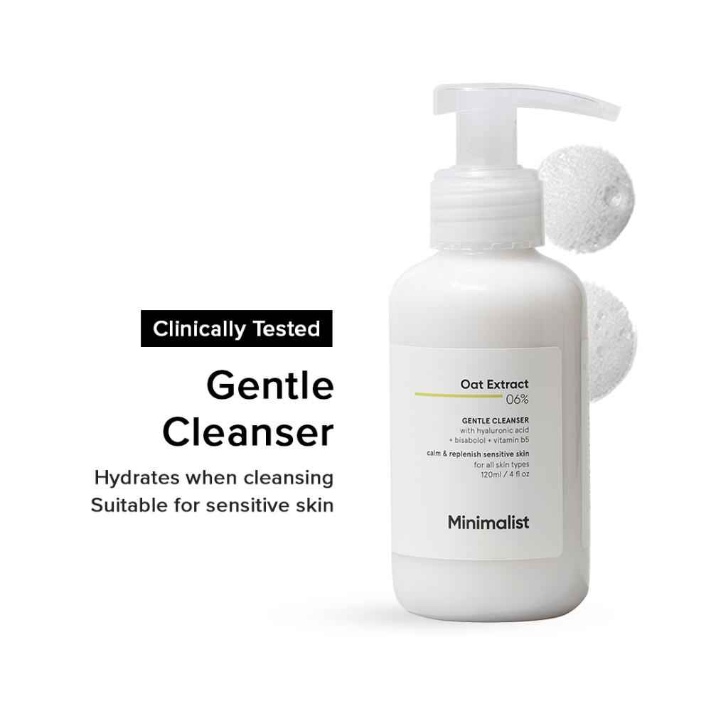 Buy Minimalist 6% Oat Extract Gentle Cleanser with Hyaluronic Acid for Sensitive Skin | Face Wash for Sensitive Skin - 120 ml - Purplle