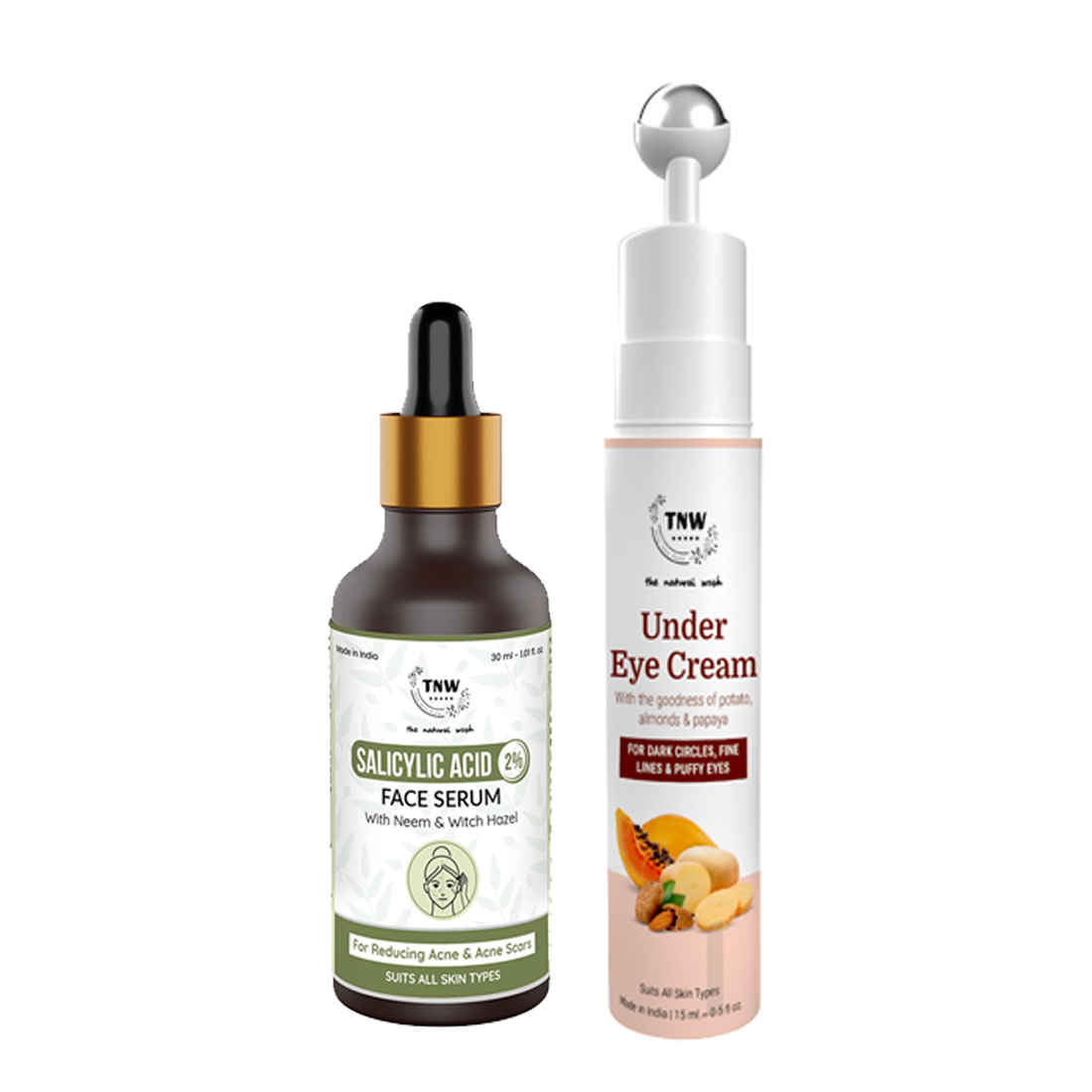 Buy Combo of 2- Salicylic Acid Face Serum 30ml + Under Eye Cream 15gm - Purplle