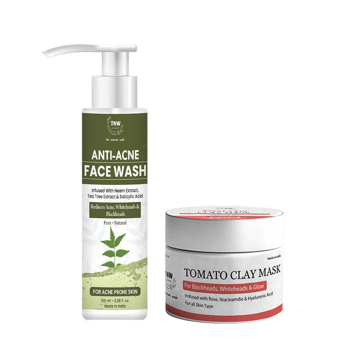 Buy Combo of 2- Tomato Clay Mask 50gm + Anti Acne Face Wash 100ml - Purplle