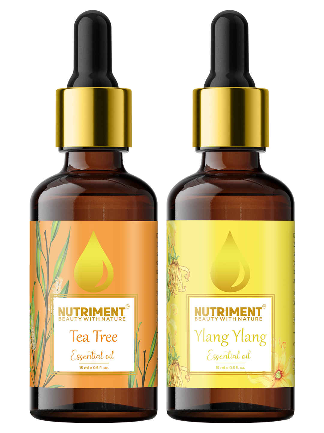 Buy Nutriment Ylang-Ylang & Tea Tree Essential Oil, 15ml Each (Pack of 2) - Purplle