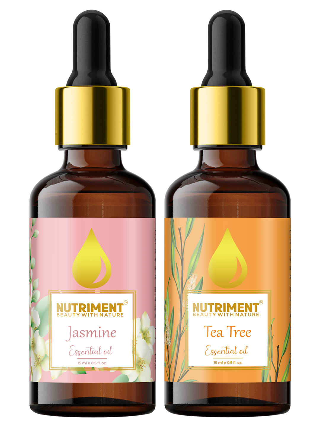 Buy Nutriment Tea Tree & Jasmine Essential Oil, 15ml Each (Pack of 2) - Purplle