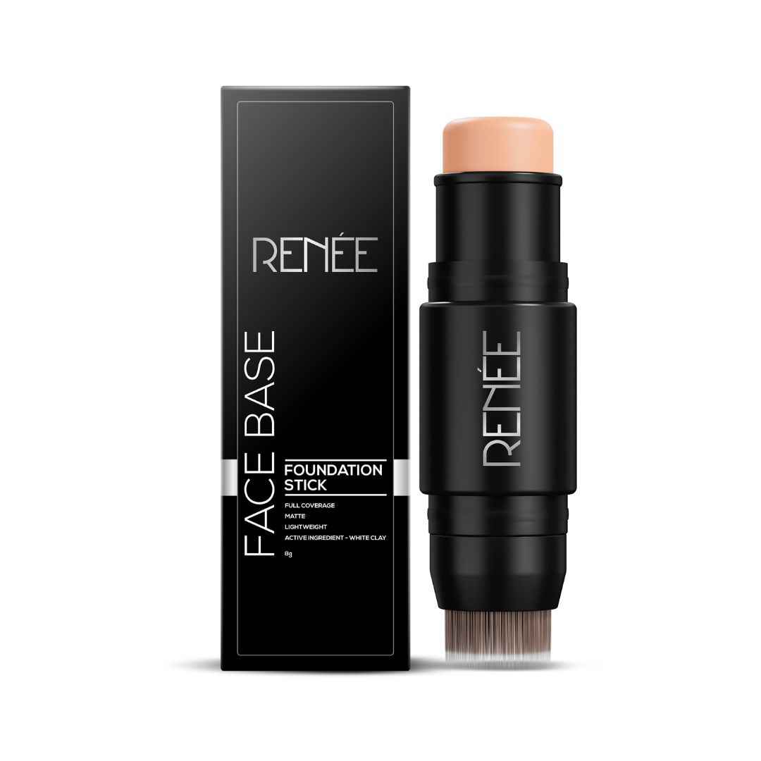 Buy RENEE Face Base Foundation Stick with Applicator - Mocha, 8 gm, Enriched with White Clay, Weightless, Long-lasting, Velvet Matte Finish formula Provides Full Coverage - Purplle