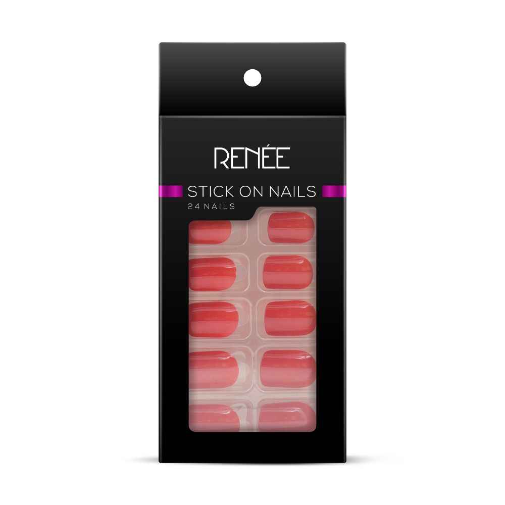 Buy RENEE Stick On Nails BN 07, 24 Reusable Artificial Fake Nail Set, Lightweight & Long Lasting, Easy To Use, Quick Fix For Festivals & Special Occasions - Purplle