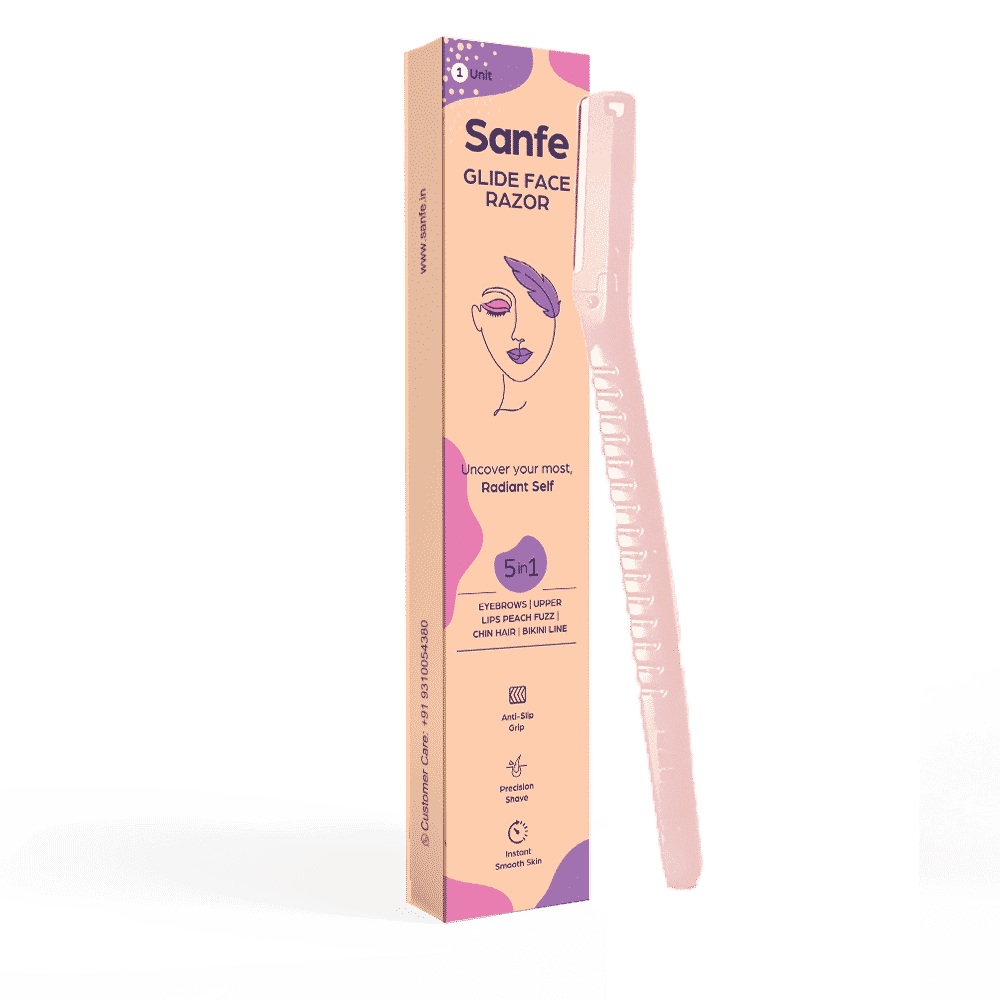 Buy Sanfe Glide Reusable Face & Eyebrow Razor For Women| Safe & Painfree Facial Hair Removal (Pack of 1) - Purplle