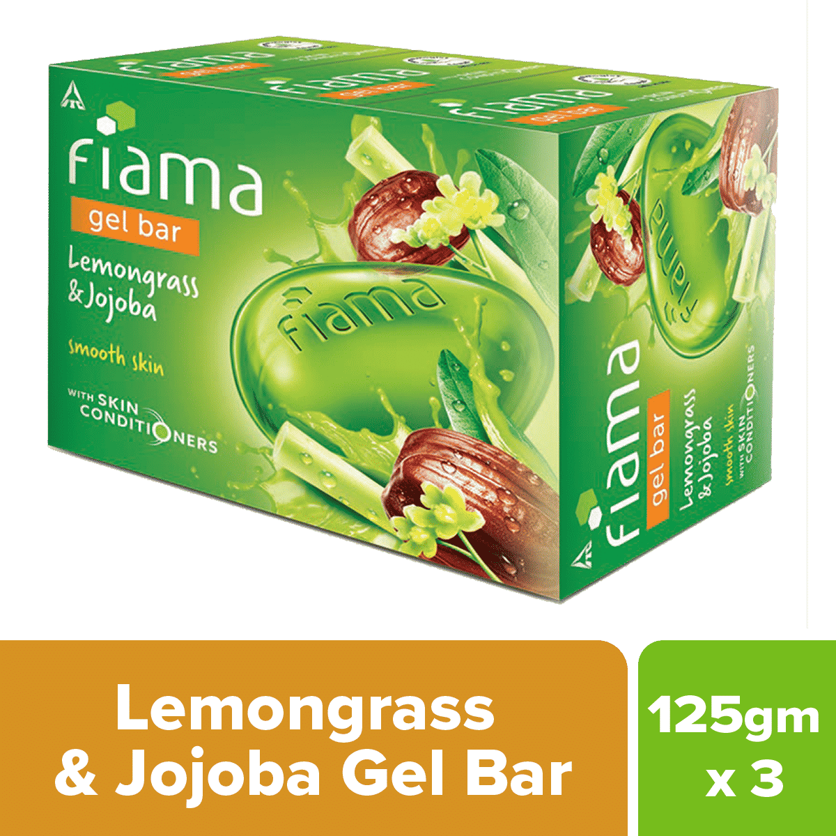 Buy Fiama Gel Bar, Lemongrass And Jojoba for Smooth Skin, With Skin Conditioners, 125g (Pack Of 3) - Purplle
