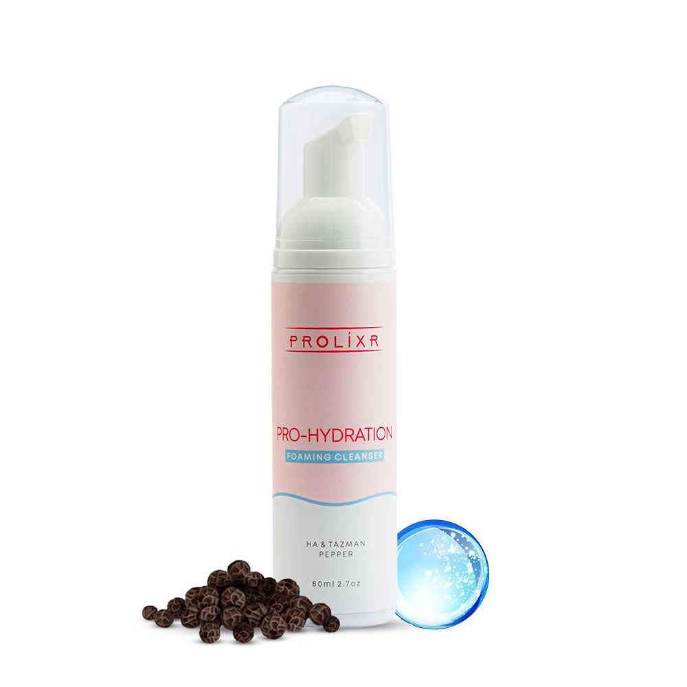 Buy Prolixr Pro-Hydration Foaming Cleanser - With Hyaluronic Acid & Tazman Pepper - Suitable for all skin types - For Intense Hydration & Even skin tone - 80ml - Purplle