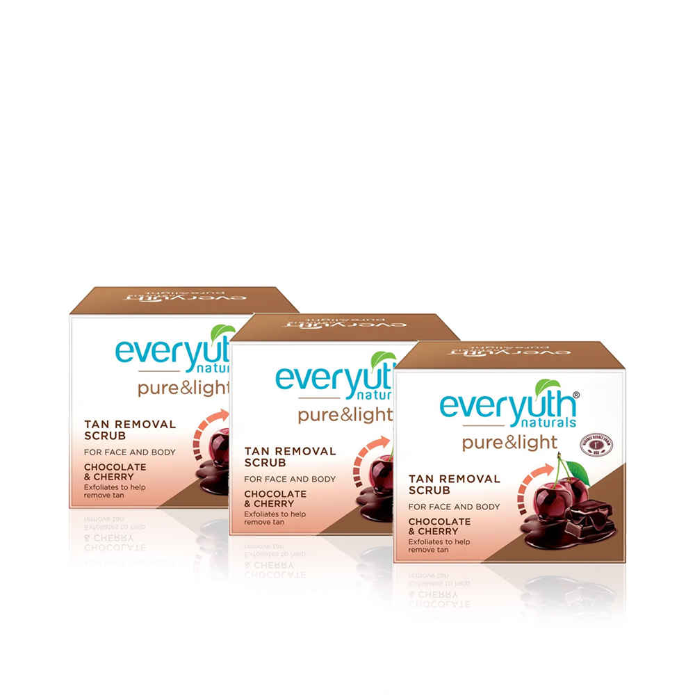 Buy Everyuth Naturals Chocolate and Cherry Tan Removal Scrub (50 g) - Pack of 3 - Purplle