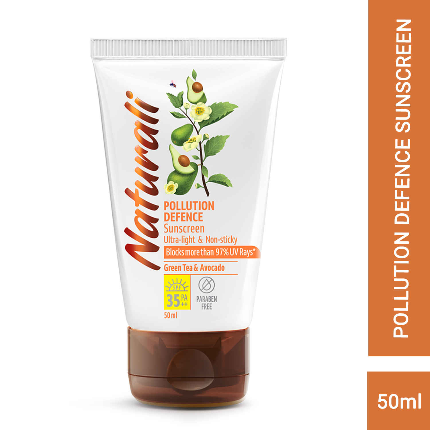 Buy Naturali Pollution Defence Sunscreen | With Green Tea & Avocado | SPF 35 PA++ | Protects from Sun & Pollution | 50 ml - Purplle