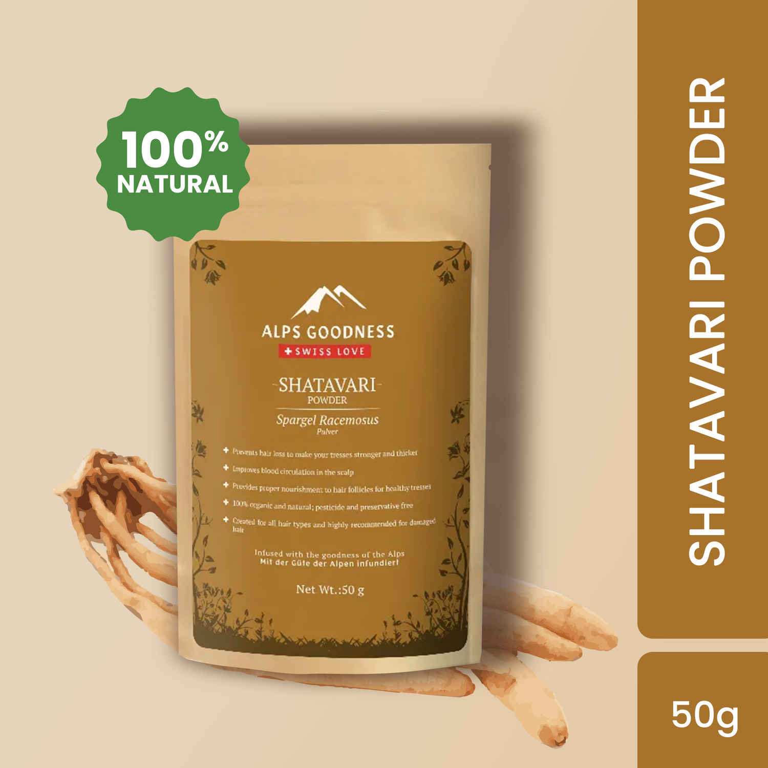Buy Alps Goodness Powder - Shatavari (50 g) - Purplle