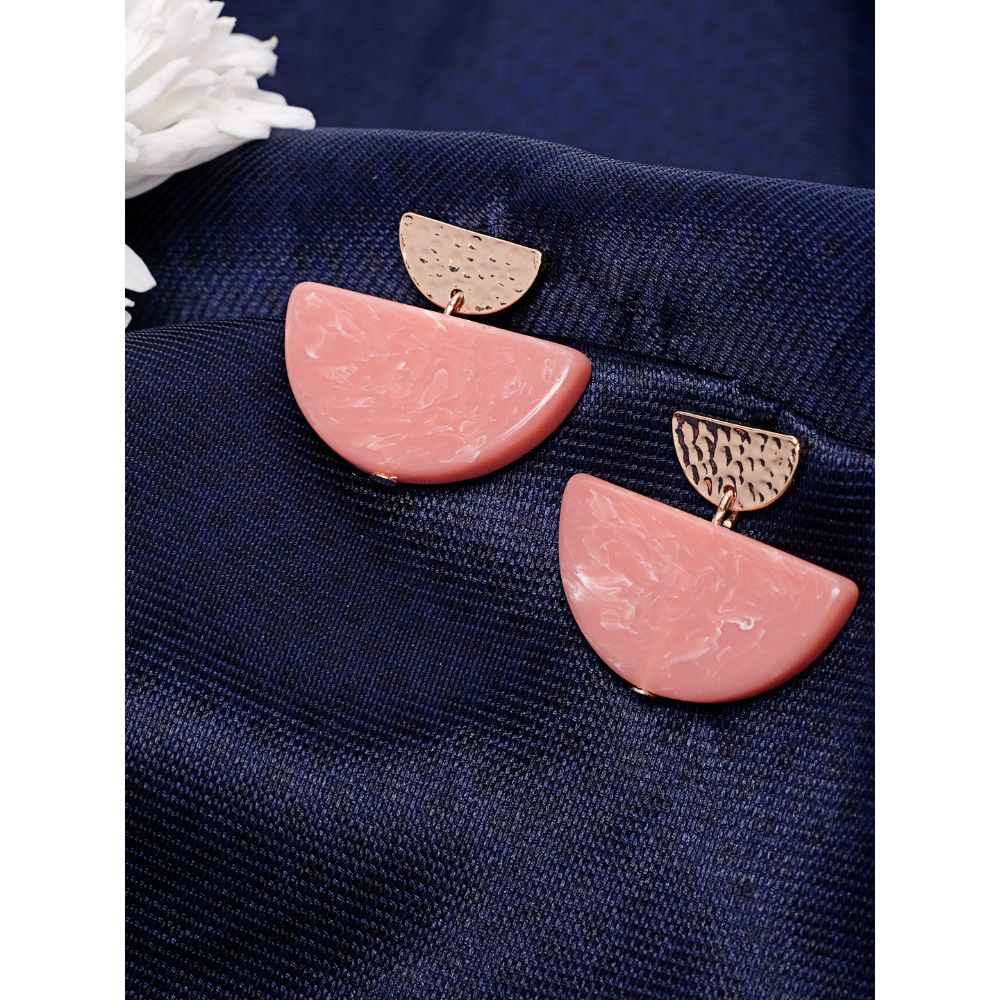 Buy Lilly & Sparkle Peach-Coloured Contemporary Studs Earrings - Purplle