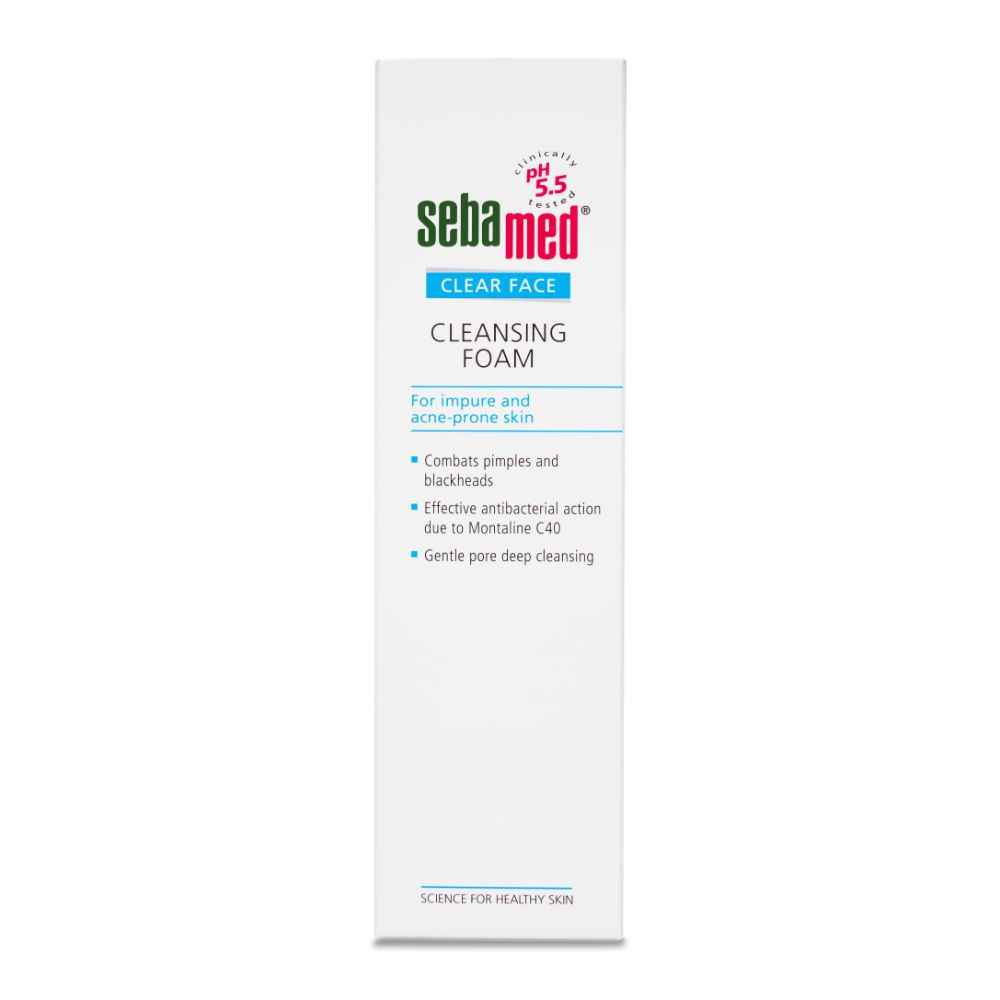 Buy Sebamed Clear Face Foam 50ml|PH 5.5|Acne, pimples & blackheads|Montaline C40|Gentle deep cleanser - Purplle