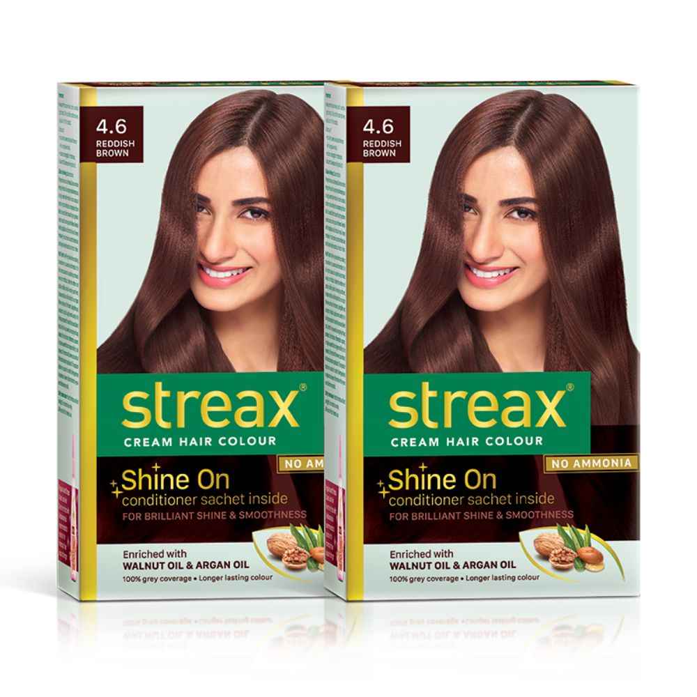 Buy Streax Hair Colour - Reddish Brown Pack Of 2 120ml+120ml - Purplle