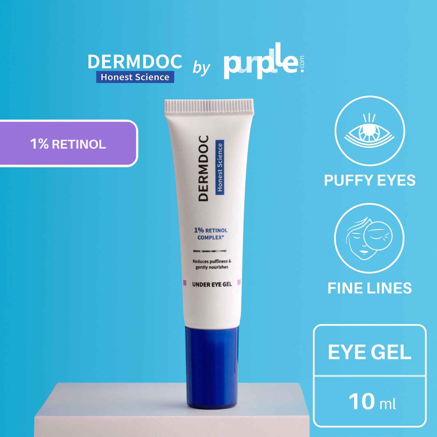 Buy DermDoc by Purplle 1% Retinol Complex Under Eye Gel (10g) | retinol under eye cream - Purplle