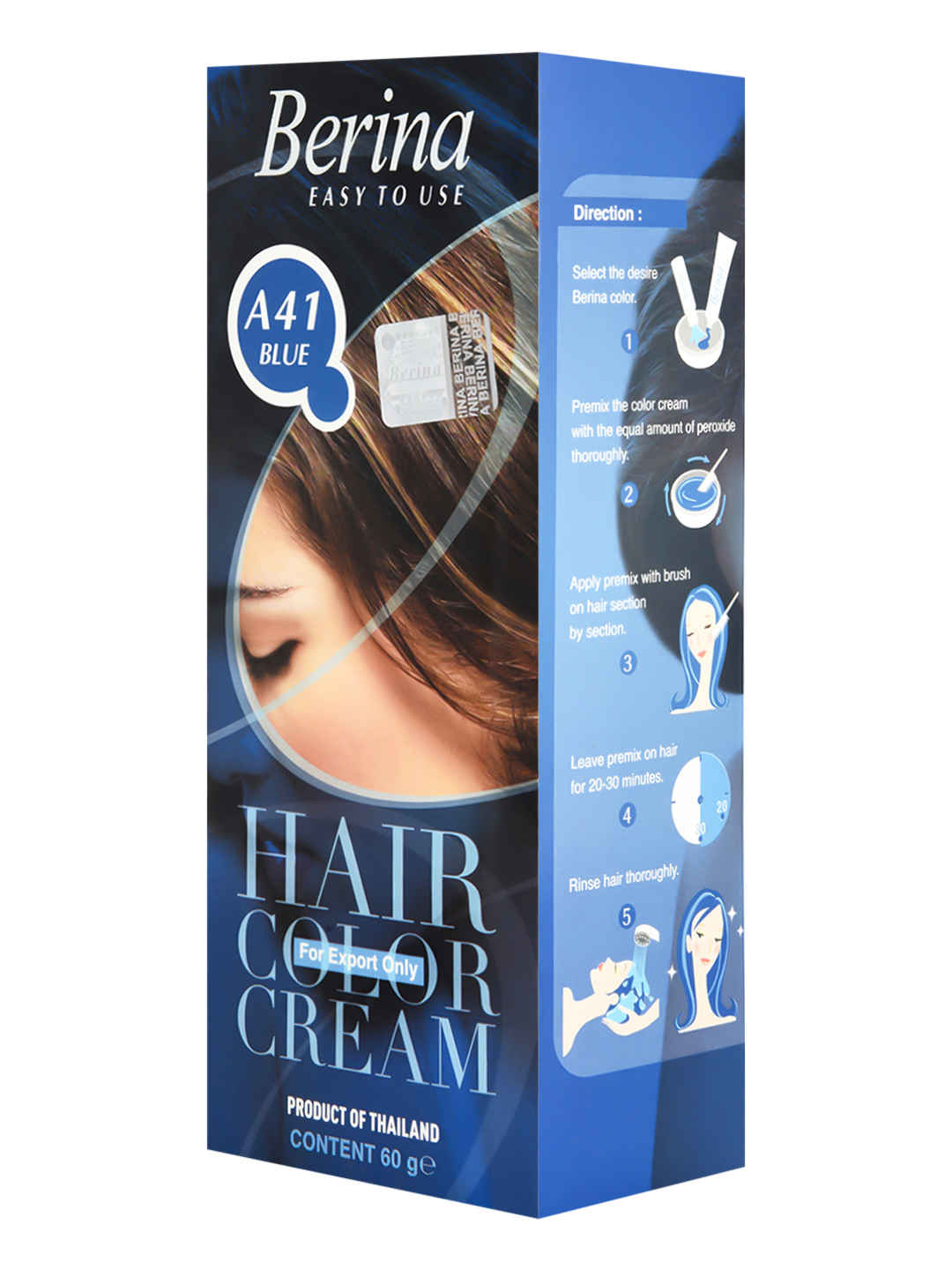 Buy Berina A41 Blue Hair Color Cream 60gm - Purplle