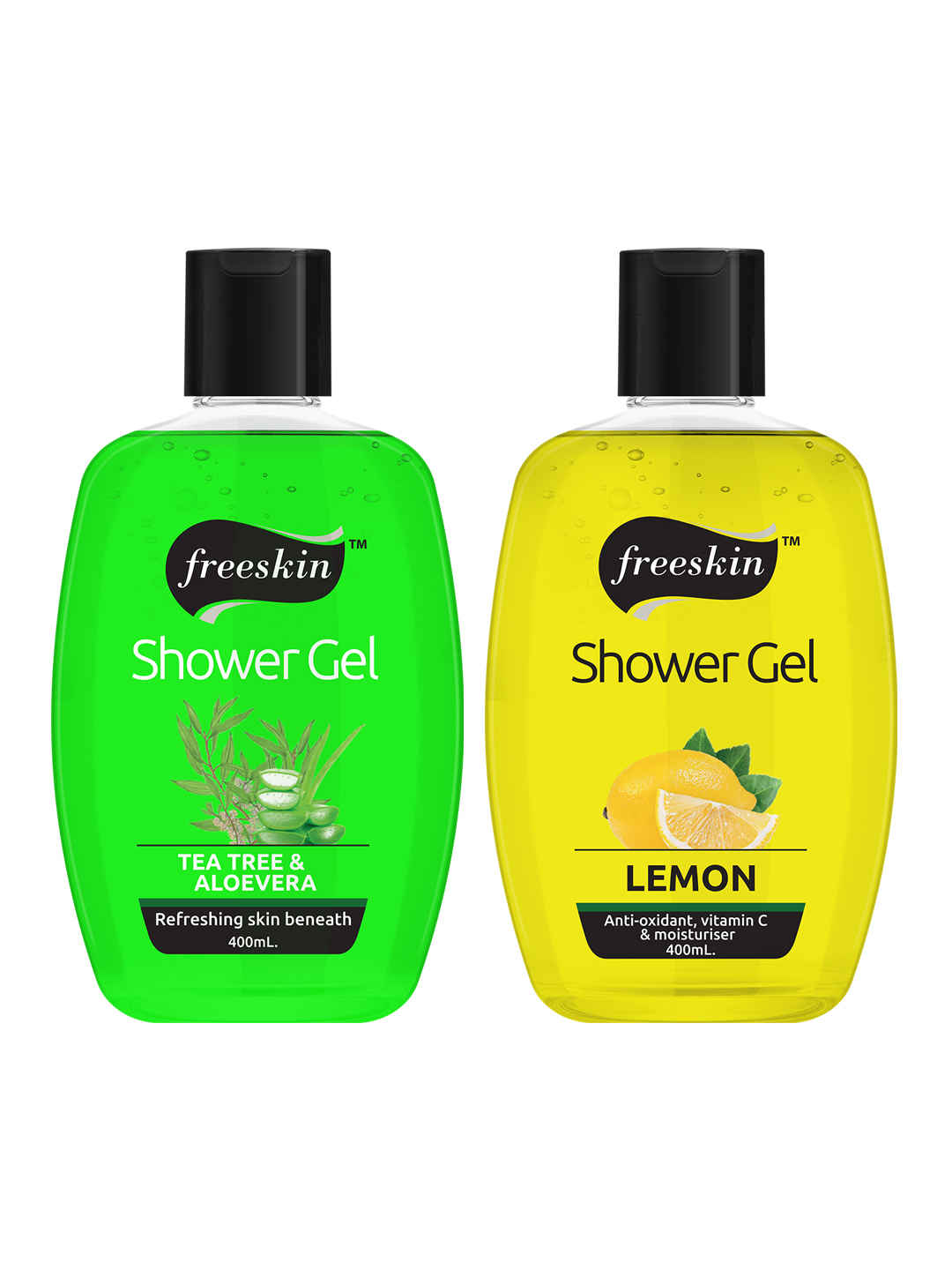 Buy Freeskin Tea Tree & Lemon Shower Gel, 400ml Each (Pack of 2) - Purplle
