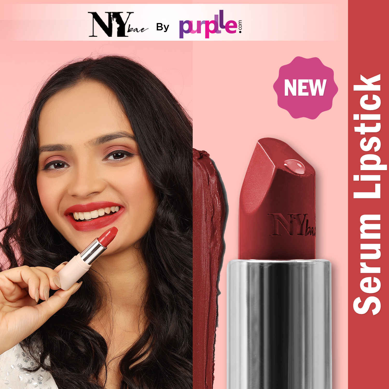 Buy NY Bae Runway Serum Lipstick - Ruby Rapids 01 (4.2 gm) | Red | Highly Pi gmented | Vitamin E & Fruit Oils | Lightweight | Non-Drying - Purplle