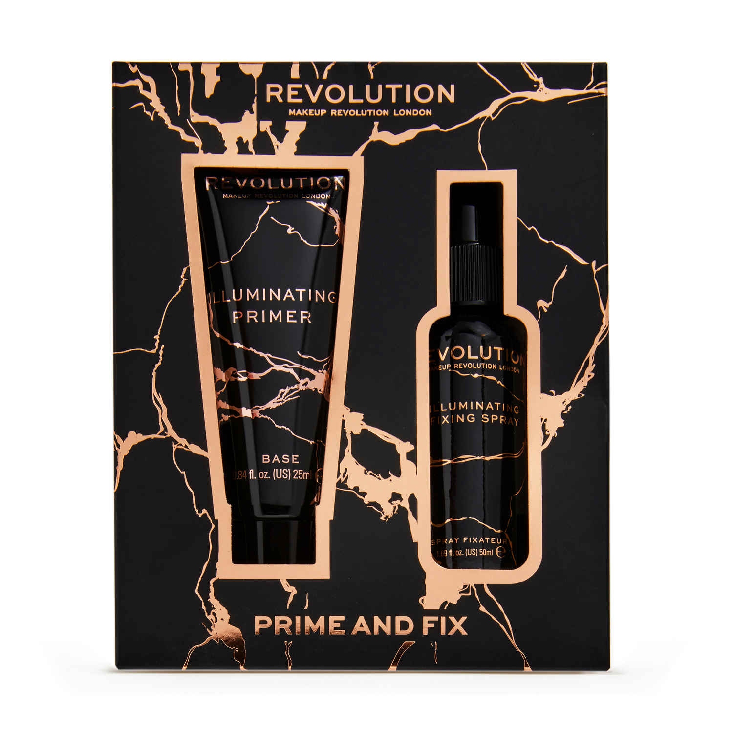Buy Makeup Revolution Illuminating Prime & Fix Duo Gift Set 75 ml - Purplle