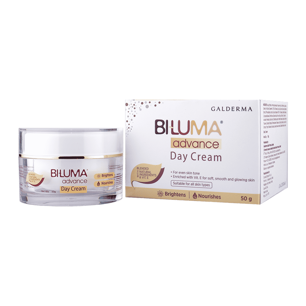 Buy Biluma Advance Skin Brightening day cream for even skin tone |Blended with vitamin E and natural Ingredients for dark spots - 50 gm - Purplle