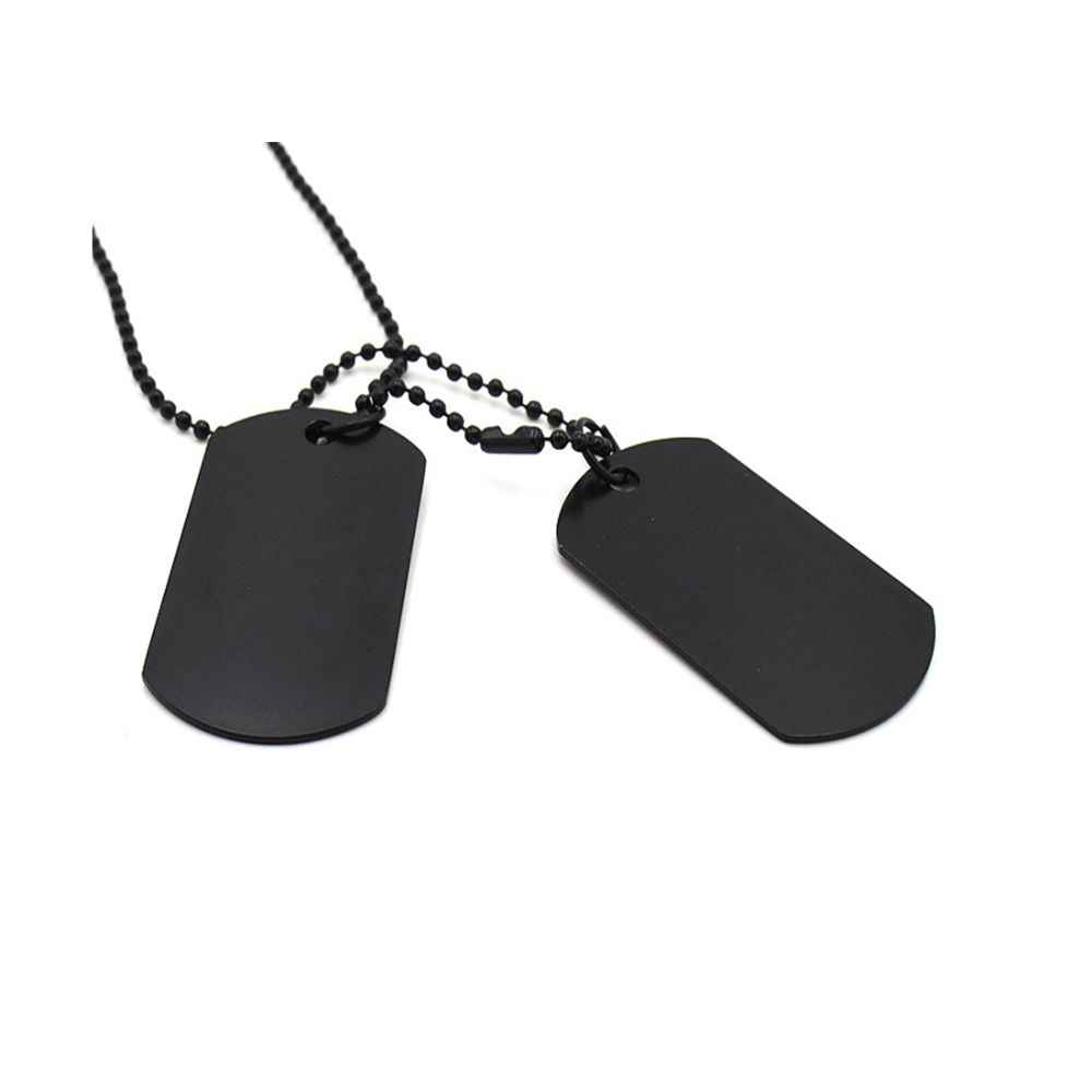 Buy Yellow Chimes Stainless Steel Plain Black Army Dual Dog Tag Pendant Necklace for Men and Boys (Black) - Purplle