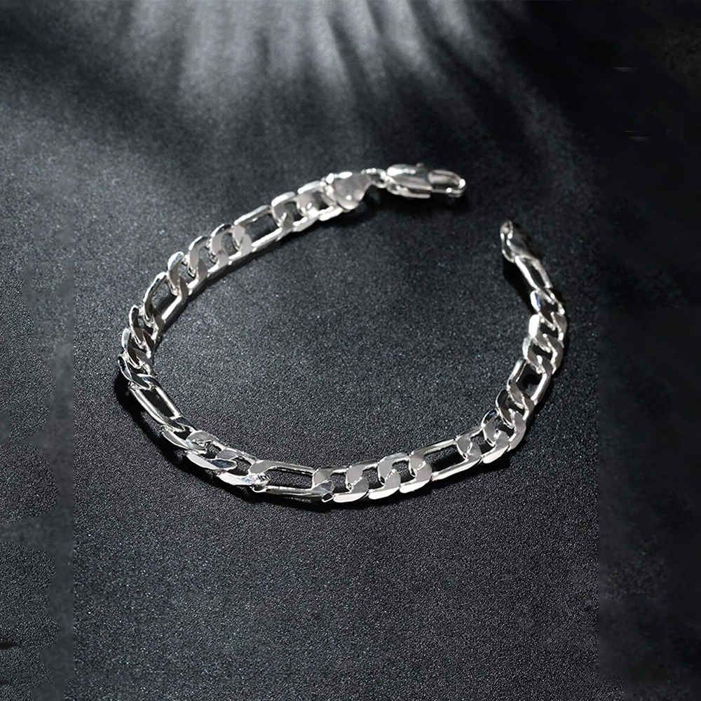 Buy Yellow Chimes 92.5 Sterling Silver Hallmark and Certified Purity Silver Chain Bracelet for Men and Boys - Purplle