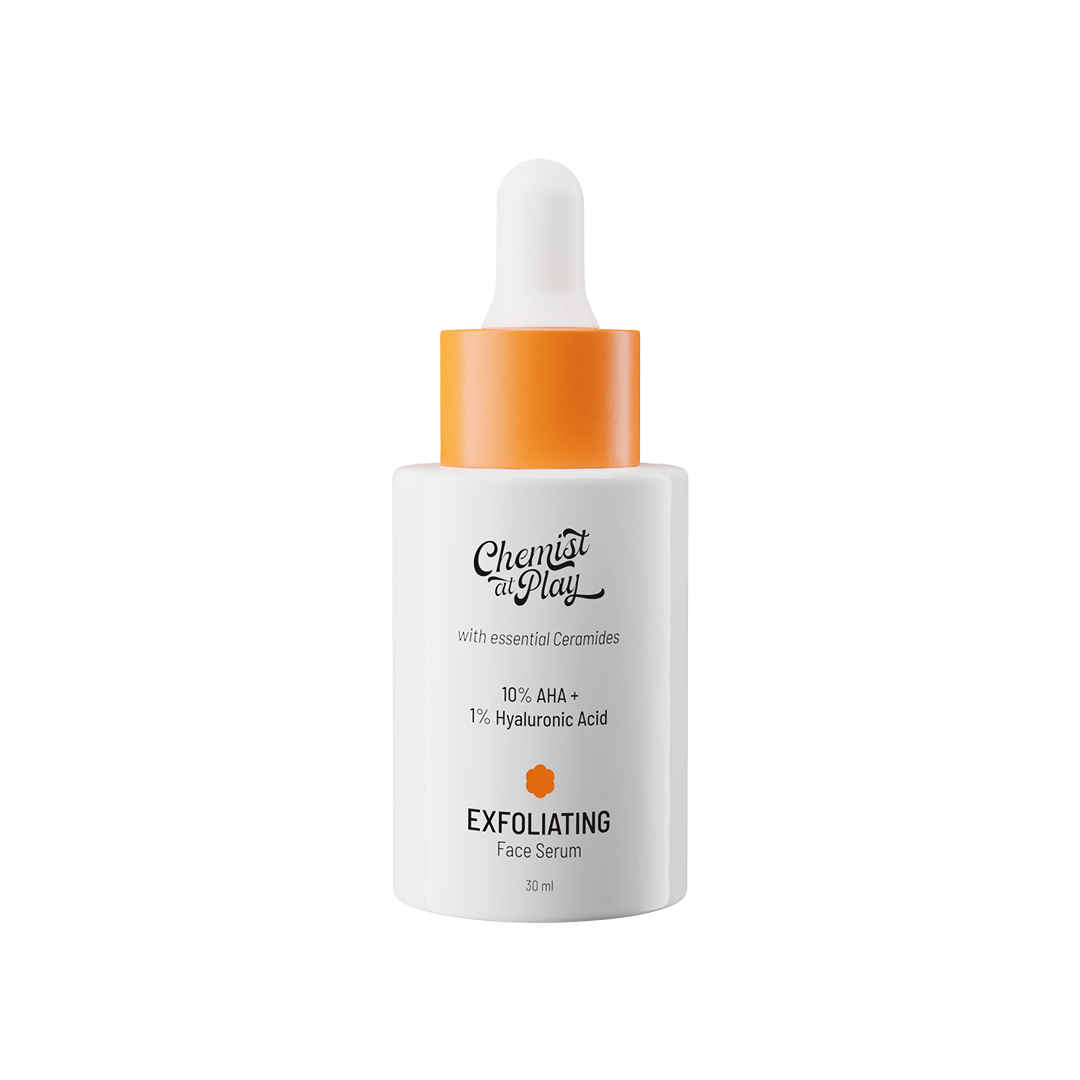 Buy Chemist at Play 10% Lactic Acid (AHA) + 1% Hyaluronic Acid Exfoliating Face Serum with Ceramides | For dead skin removal, pore cleansing, and glowing complexion | 10 ml - Purplle