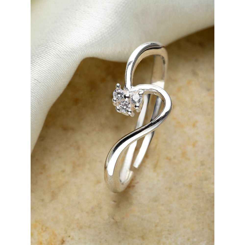 Buy KUNUZ 925 Sterling Silver Heart Shape Adjustable Ring for Women - Purplle