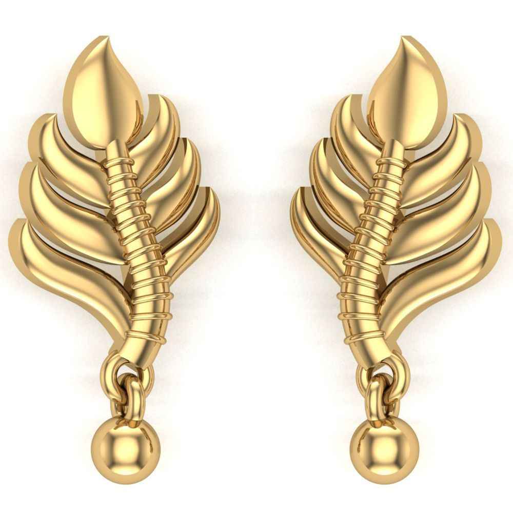Buy KUNUZ Gold Plated 925 Sterling Silver Mor Pankh Design Stud Earrings - Purplle