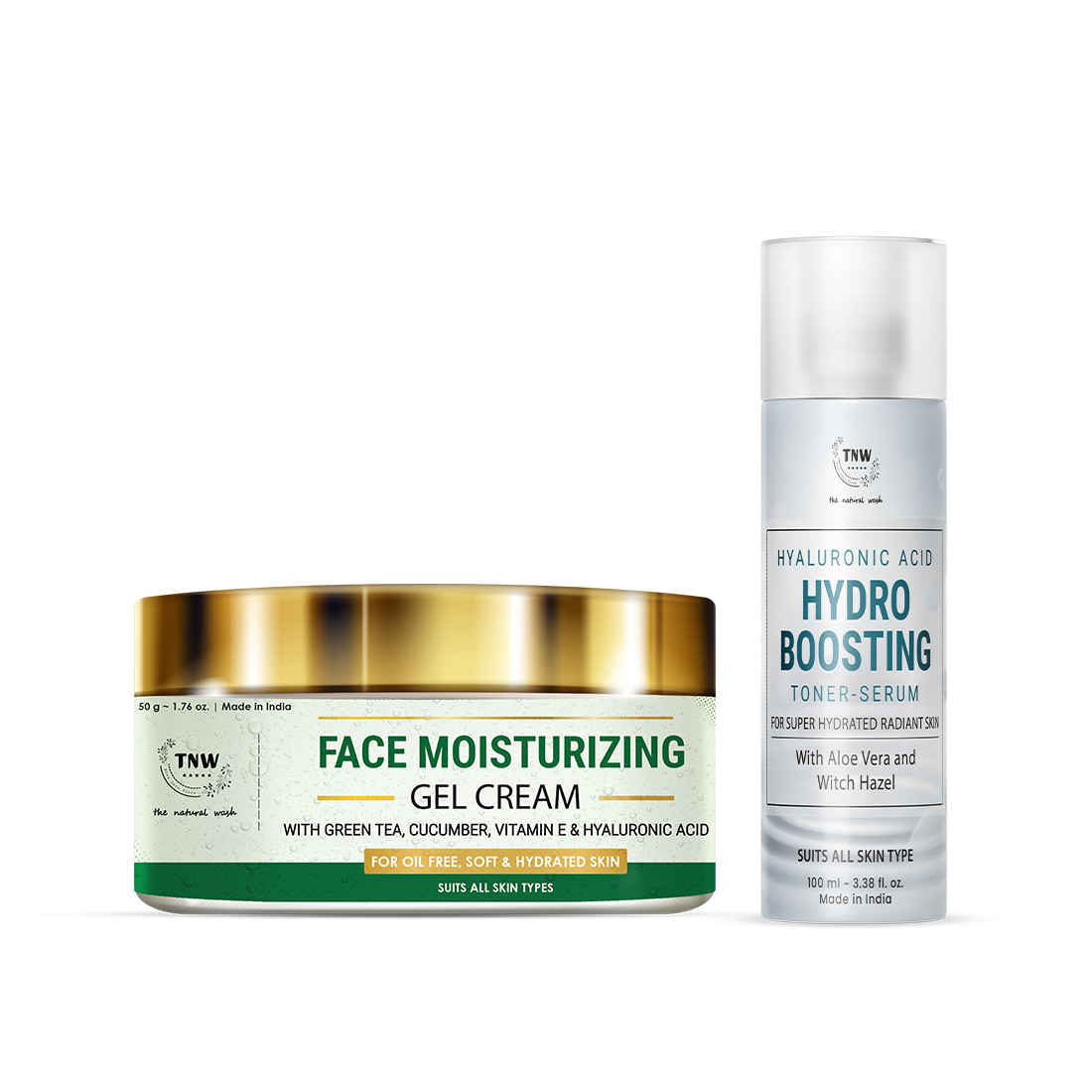 Buy Combo of 2- Face Moisturizing Gel Cream 50gm + Hyaluronic Acid Toner 100ml - Purplle