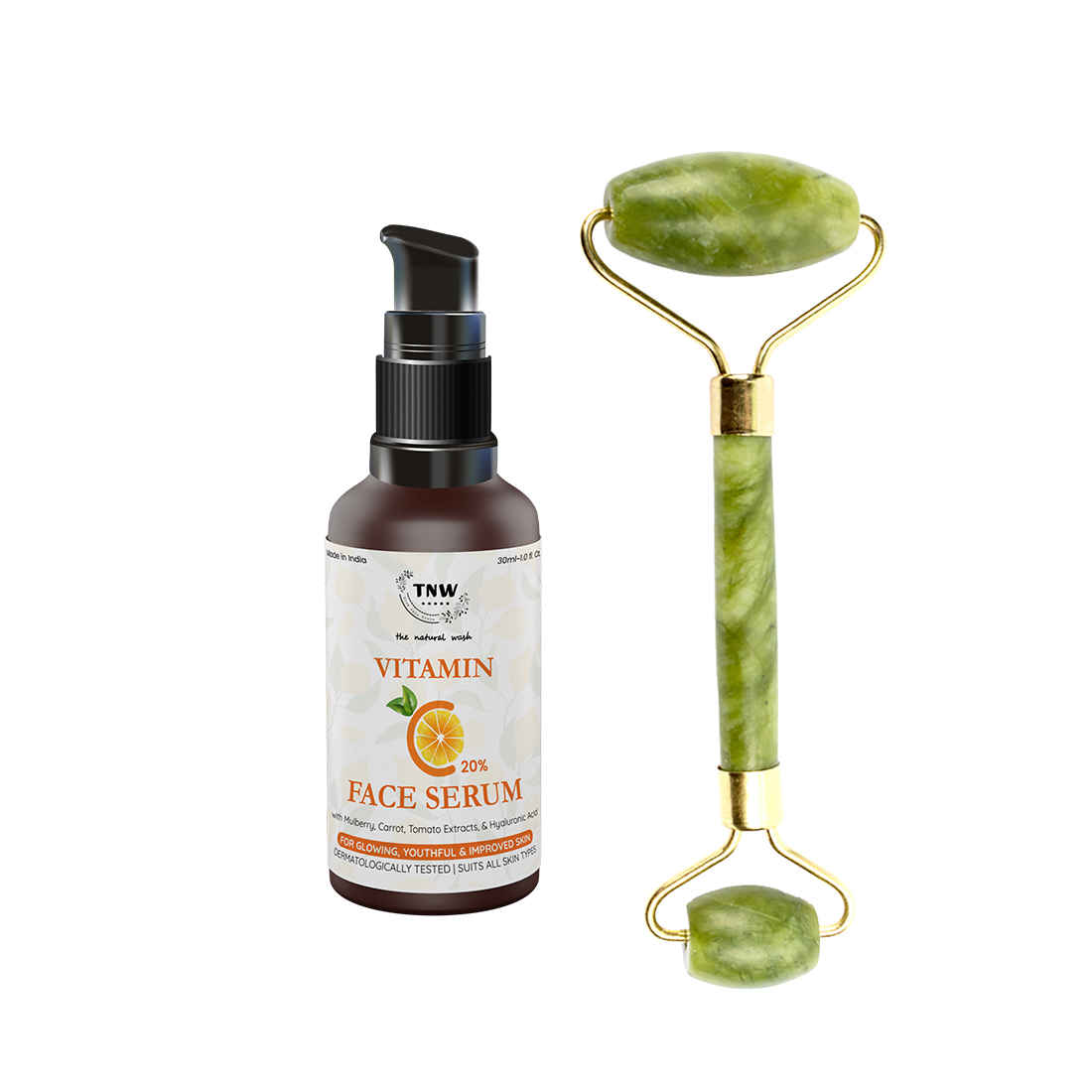 Buy Combo of 2- Jade Roller- Green & Vitamin C Face Serum 30 ml - Purplle