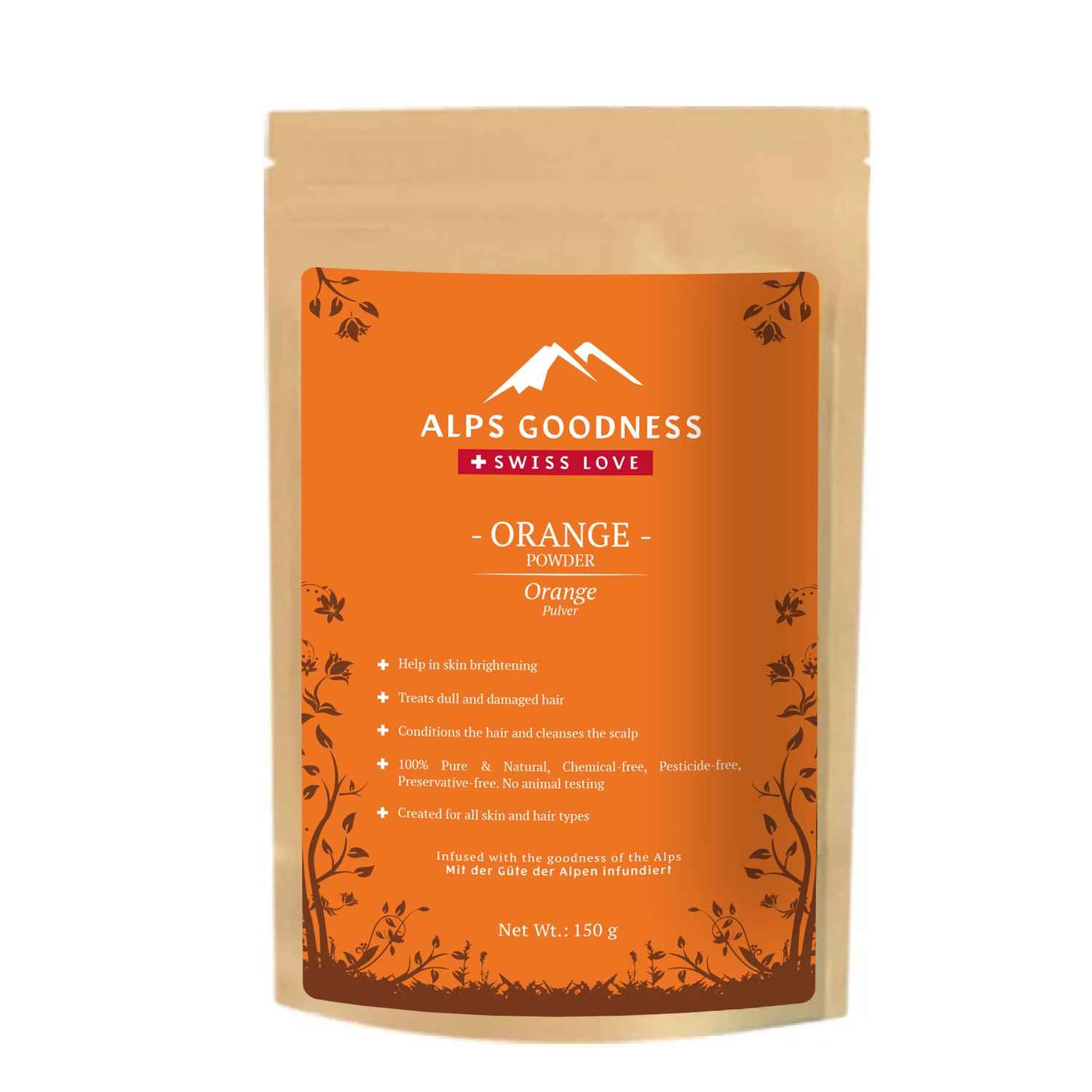 Buy Alps Goodness Powder - Orange (150 g)| 100% Natural Powder | No Chemicals, No Preservatives, No Pesticides | Can be used for Hair Mask and Face Mask | Nourishes hair follicles| Glow Face Pack| Orange Peel Face Pack - Purplle