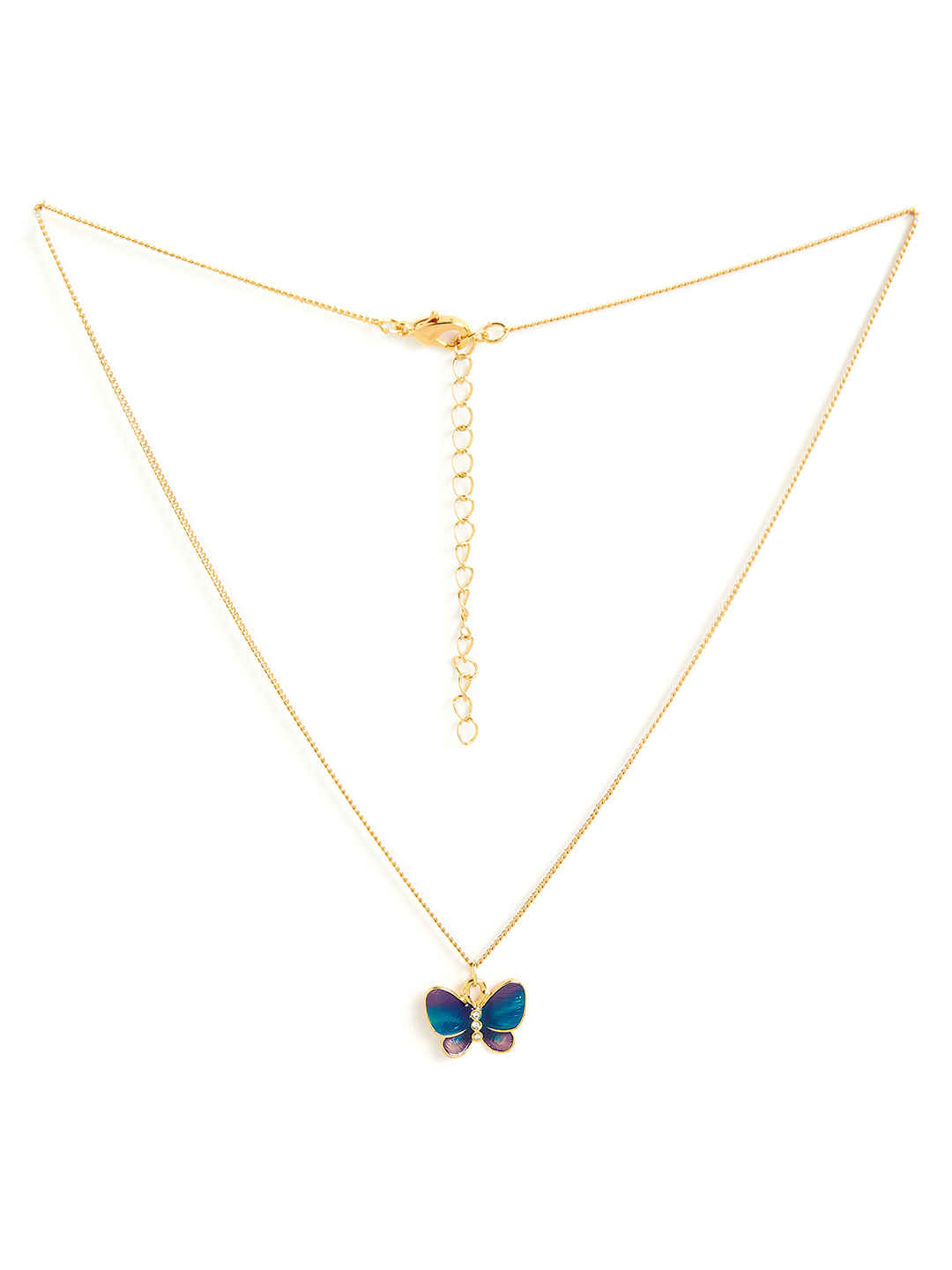 Buy Lilly & Sparkle Gold Toned Chain With Enameled Butterfly Charm - Purplle