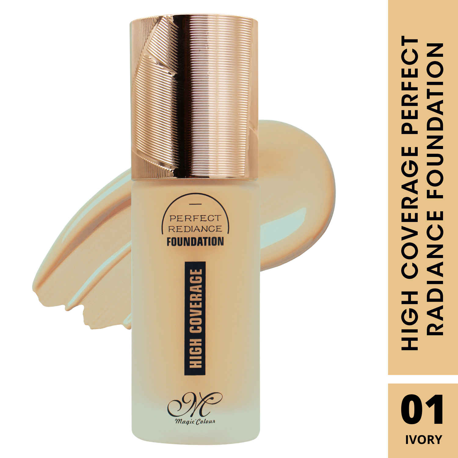 Buy Magic Colour High Coverage Perfect Radiance Foundation for Flawless Finish Face Makeup, Super Stay Professional Waterproof Full Base Foundation for Oily Dry All Skin Women (35g, Fair Skin Tone, Ivory) - Purplle