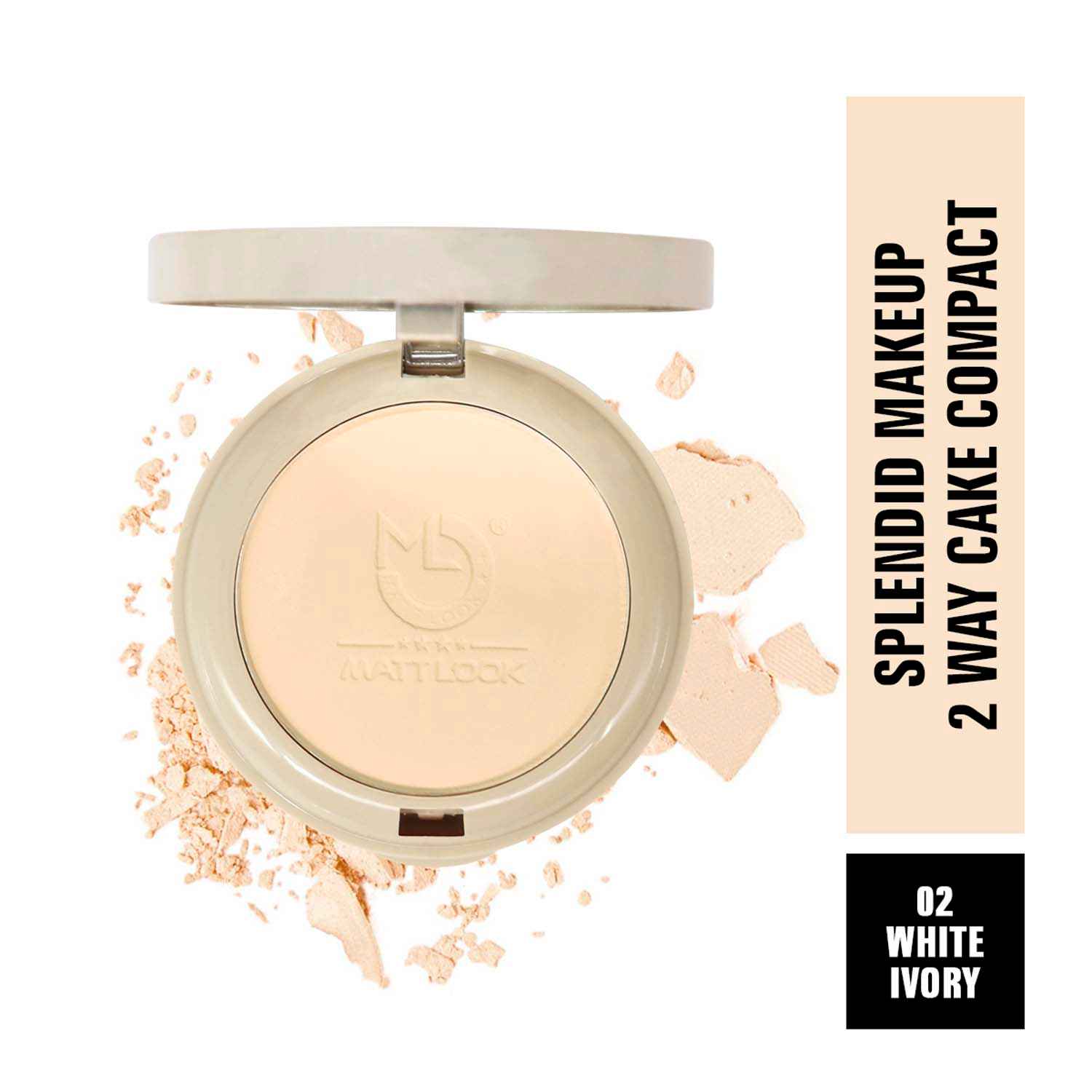 Buy Mattlook Splendid Makeup 2 Way Cake Compact, Clear Without Flaws, White Ivory (20 gm) - Purplle