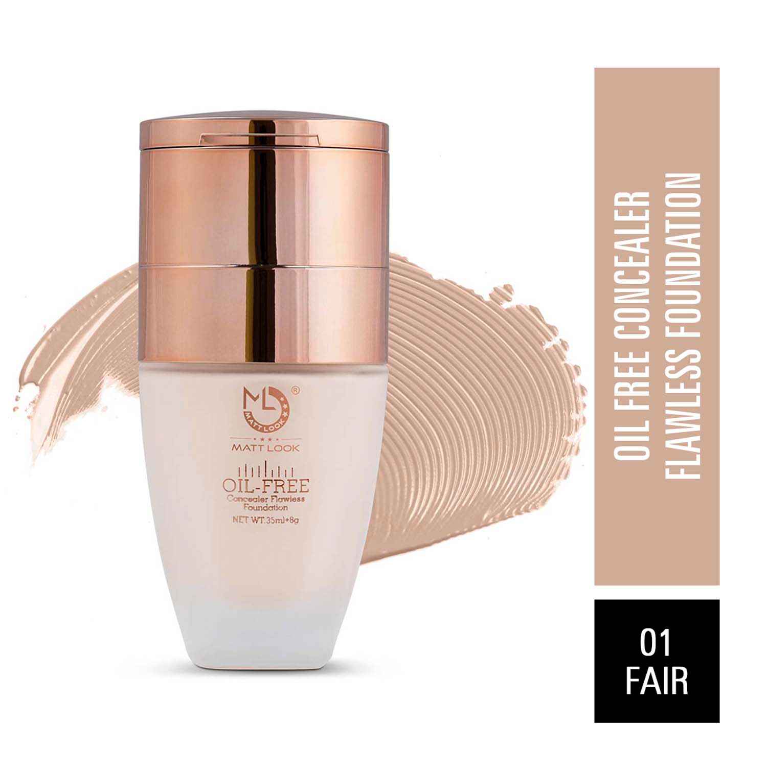 Buy Matt look Oil Free Concealer Flowless & Foundation, Light (35ml + 8gm) - Purplle