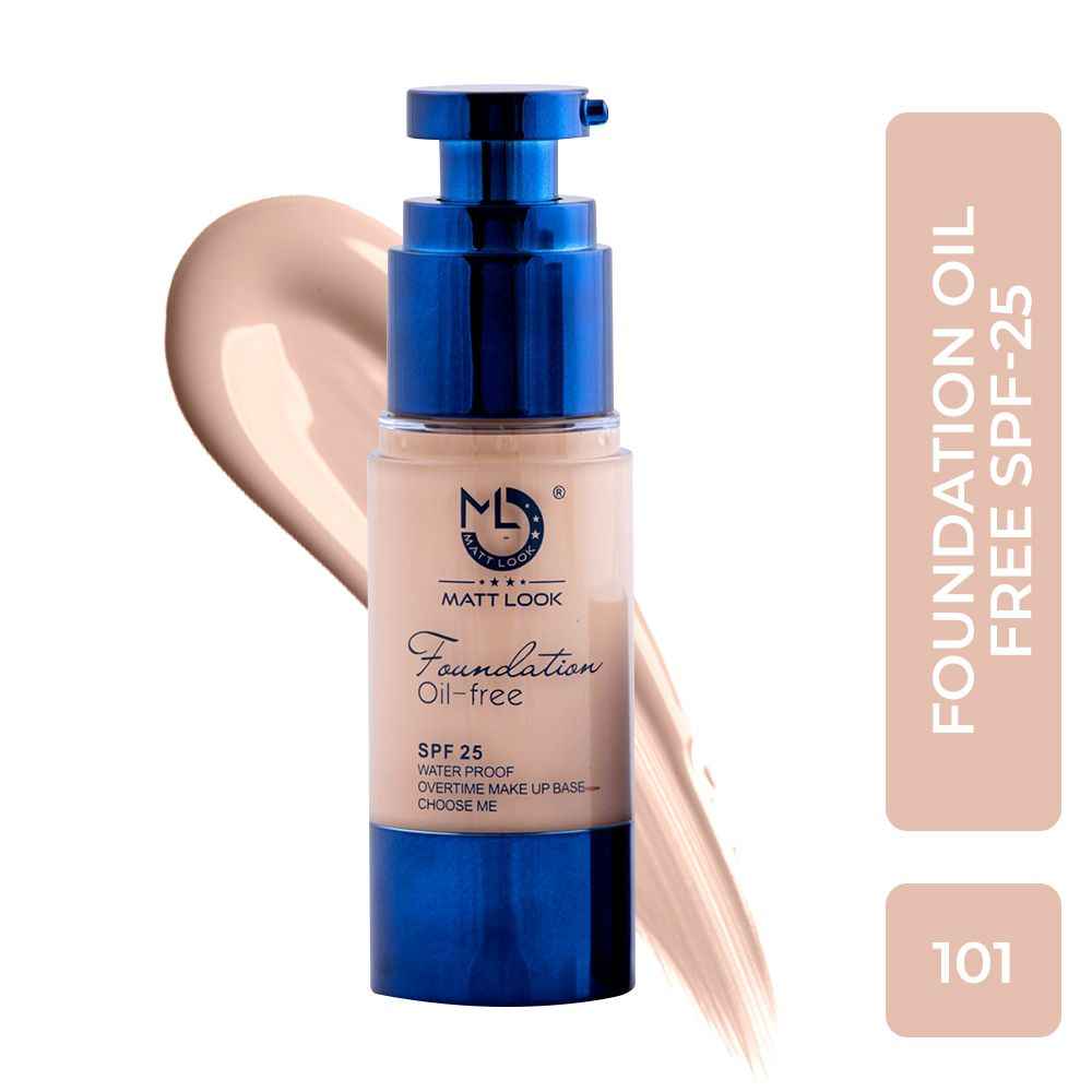 Buy Matt look Foundation Oil-Free & Waterproof SPF-25, 101 (30ml) - Purplle