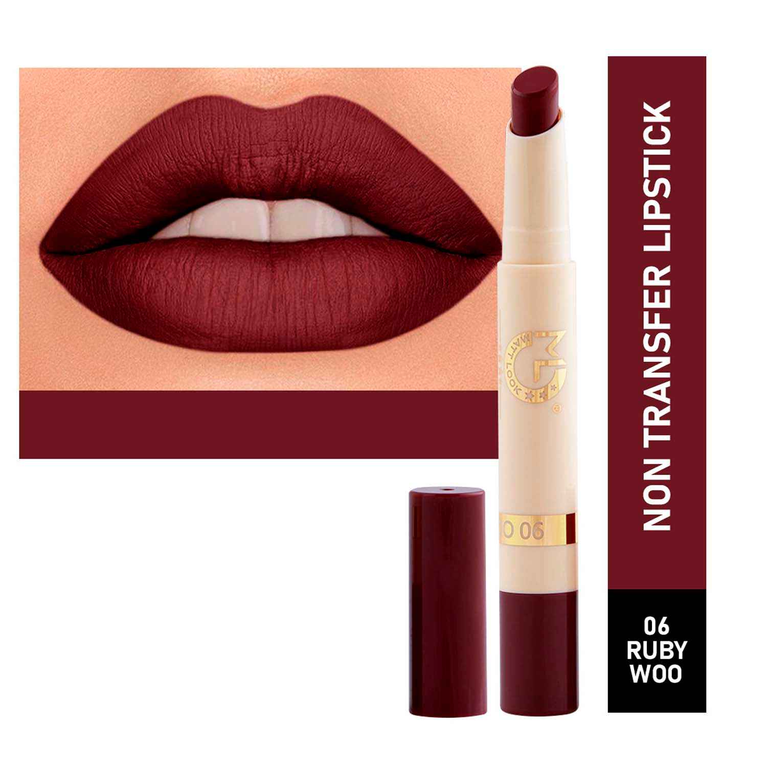 Buy Mattlook Velvet Smooth Non-Transfer, Long Lasting & Water Proof Lipstick, Ruby Woo (2 gm) - Purplle