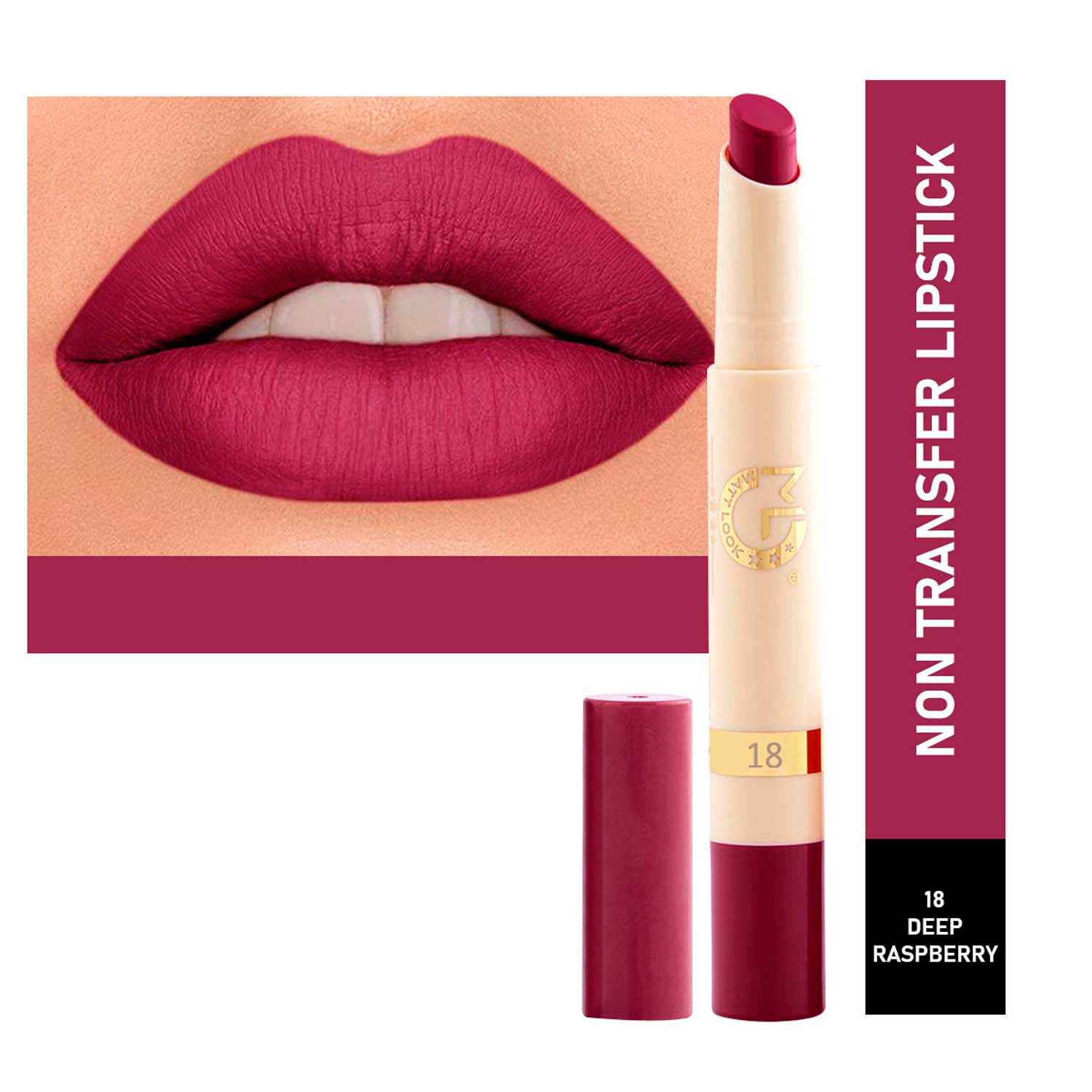 Buy Mattlook Velvet Smooth Non-Transfer, Long Lasting & Water Proof Lipstick, Deep Raspberry (2 gm) - Purplle