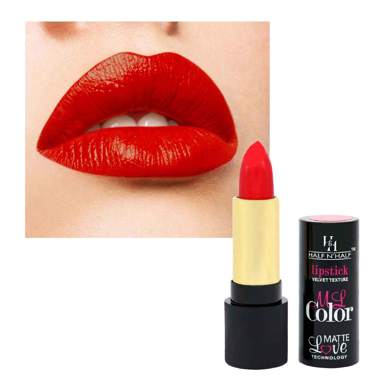 Buy Half N Half Velvet Matte Texture Lipstick My Colour, Lady-Red (3.8 gm) - Purplle
