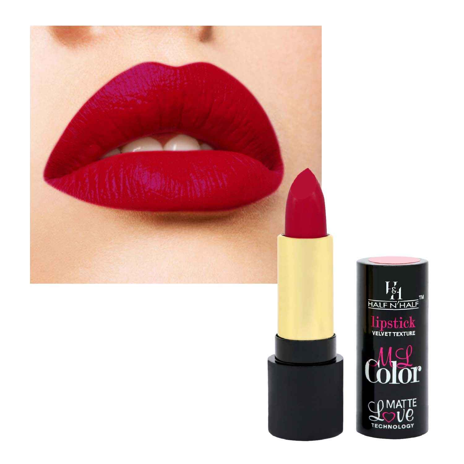 Buy Half N Half Velvet Matte Texture Lipstick My Colour, Metallic-Maroon (3.8 gm) - Purplle