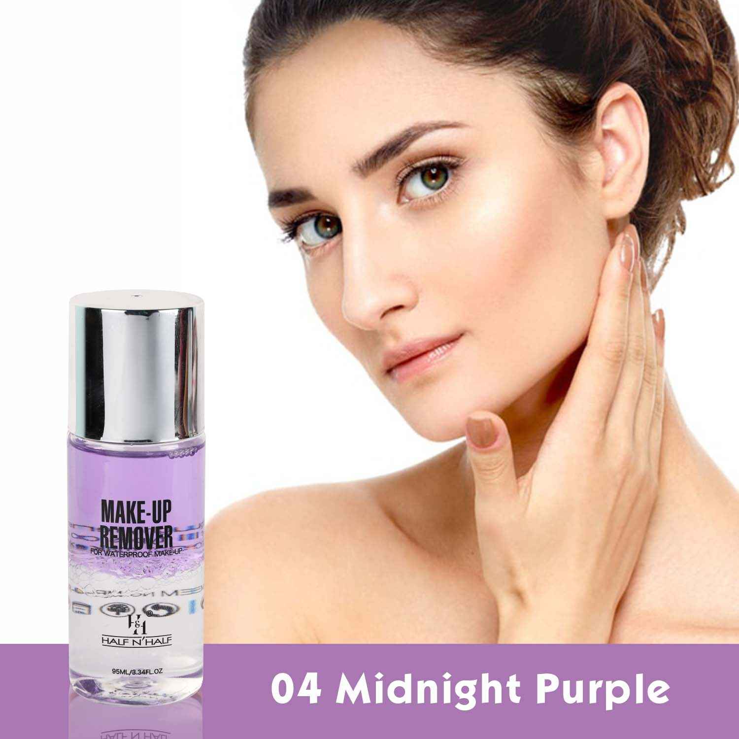 Buy Half N Half Make-up Remover for Waterproof Make-up, Midnight Purple (95ml) - Purplle