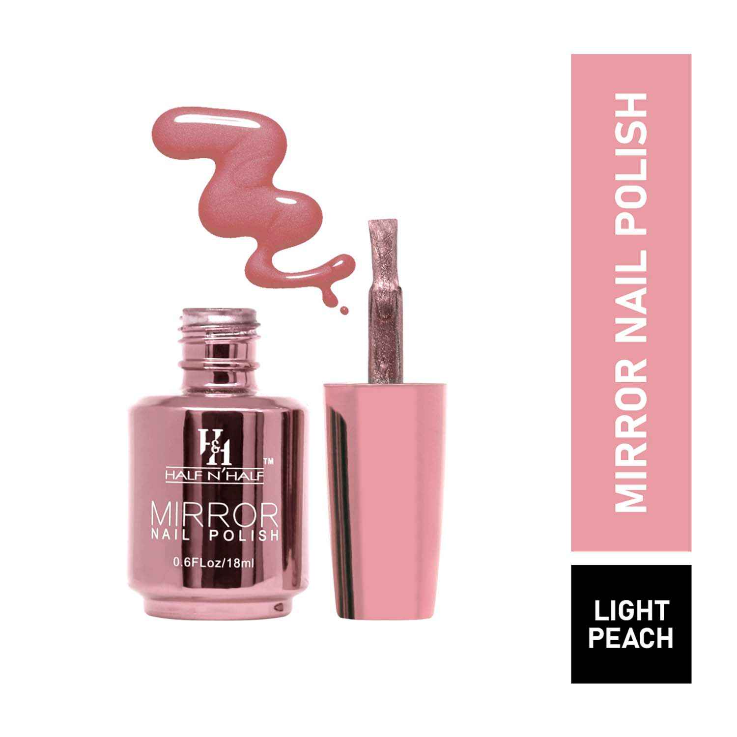 Buy Half N Half Mirror Nail Polish, A-Light Peach (18 ml) - Purplle